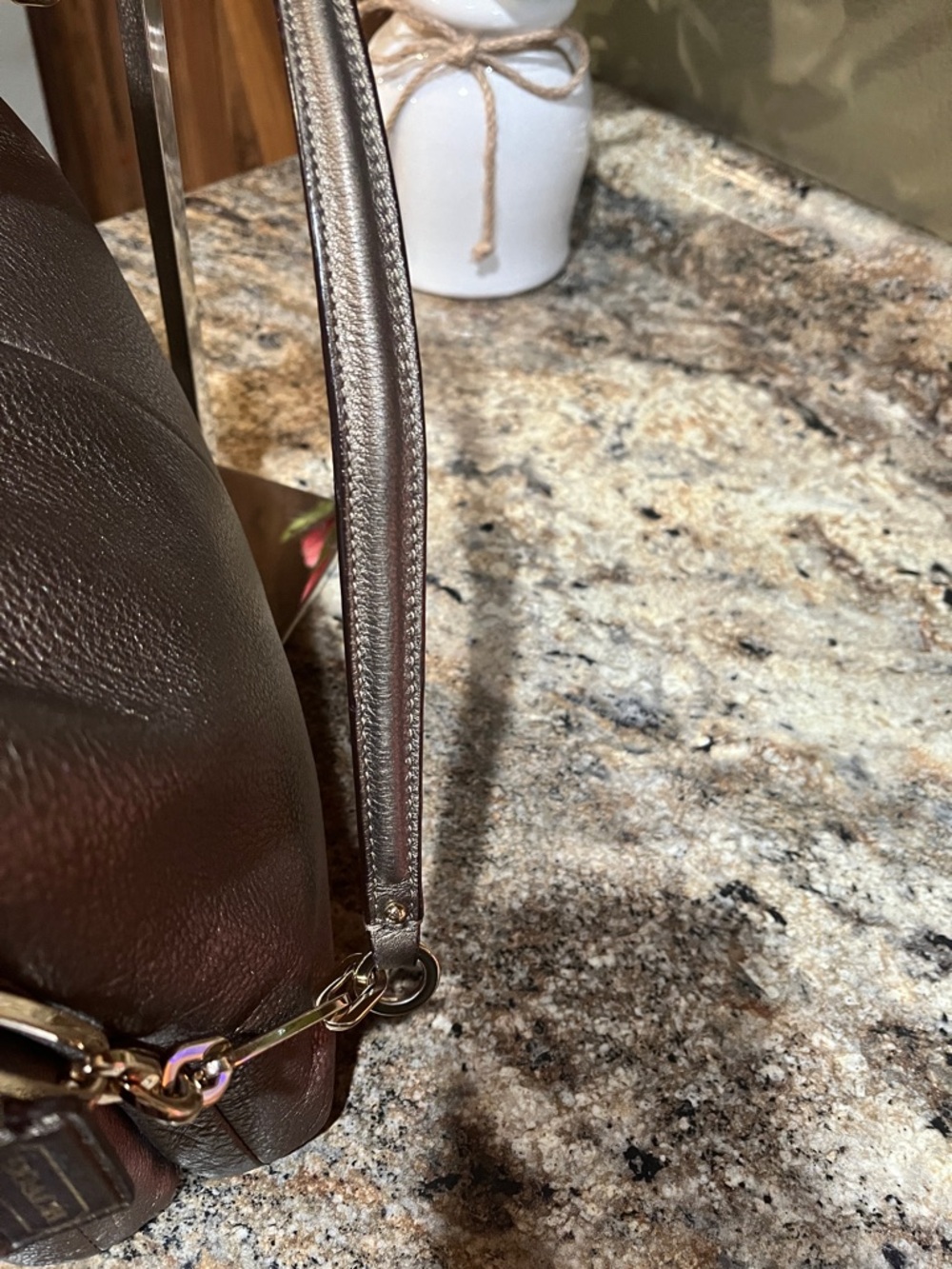 COACH MADISON JEWELED LEATHER SHOULDER FLAP /BRONZE - Picture 6 of 13